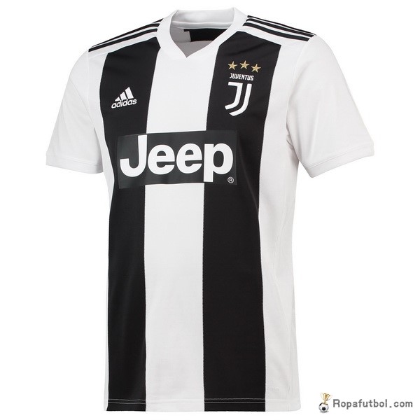 Camiseta Juventus Replica Primera Ropa 2018/19 Blanco Negro